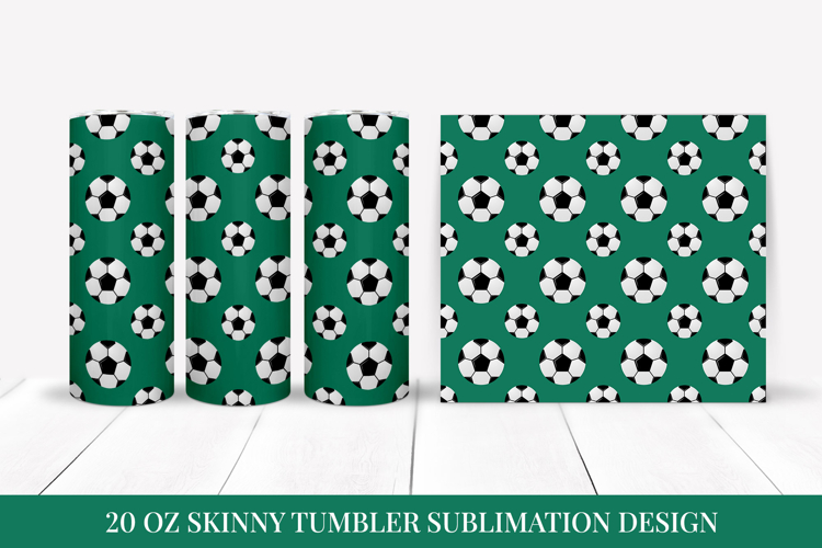 Soccer Balls Skinny Tumbler Wrap Sublimation Design 09