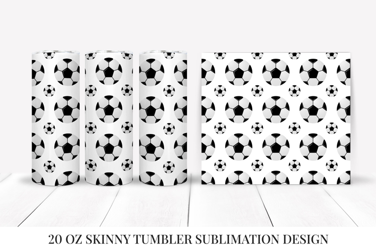 Soccer Balls Skinny Tumbler Wrap Sublimation Design 10