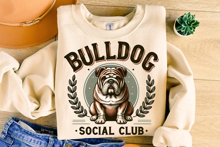 Bulldog Social Club PNG, Dog Mom PNG, Dog Lover PNG, Bulldog