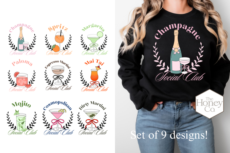 Cute Social Club Sublimation Bundle |Preppy Cocktails Bundle