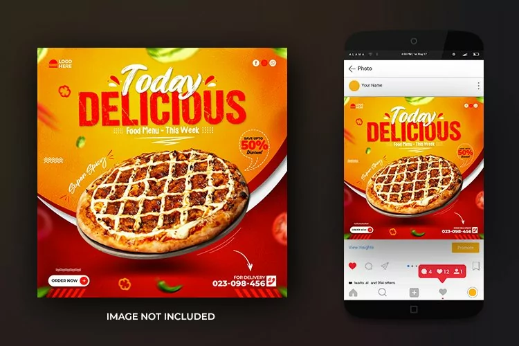 Social Media Delicious Food Food Menu Promotion Post Design