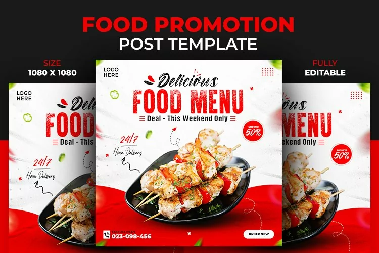 Social Media Food Delicious Food Menu Banner Post Design