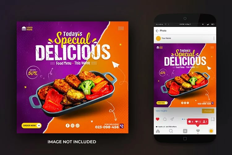 Social Media Food Promotion Post Design Template