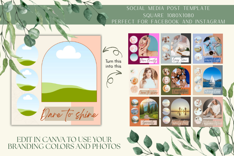 Facebook & Instagram Canva Post Template - 1080X1080 Square