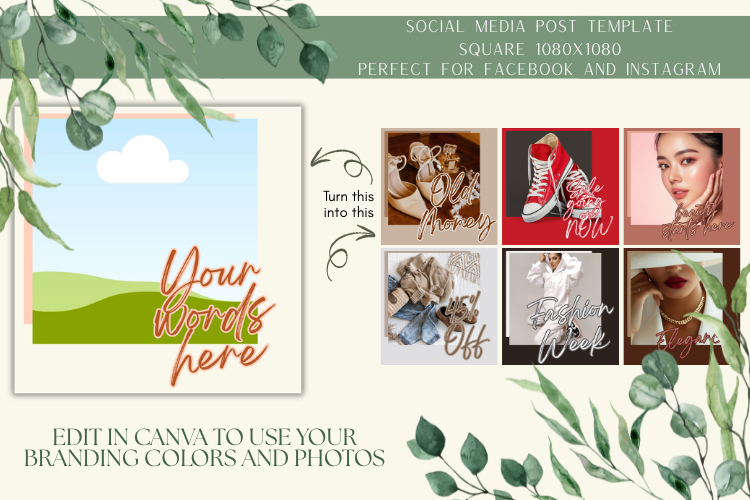 Facebook   Instagram Canva Post Template - 1080X1080 Square