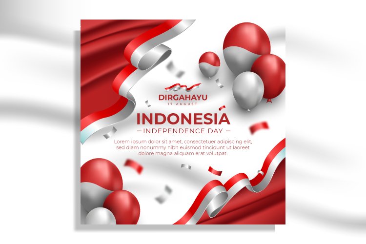 Social Media Posts Indonesian Independence Day With Balloons