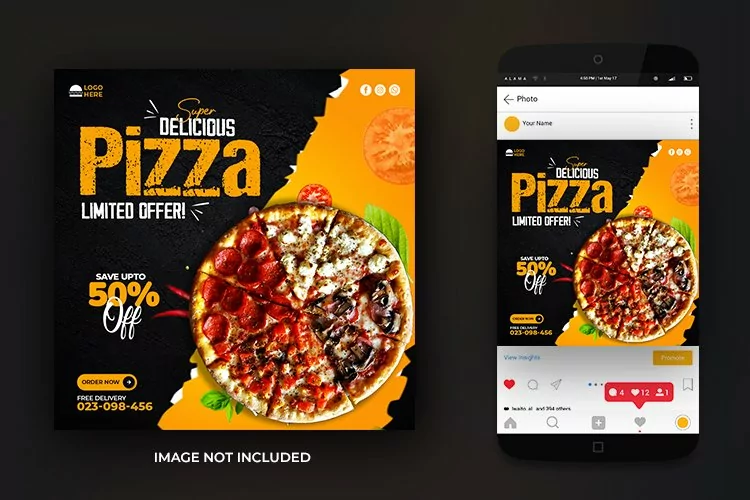 Social Media Spicy Burger Food Promotion Post Template