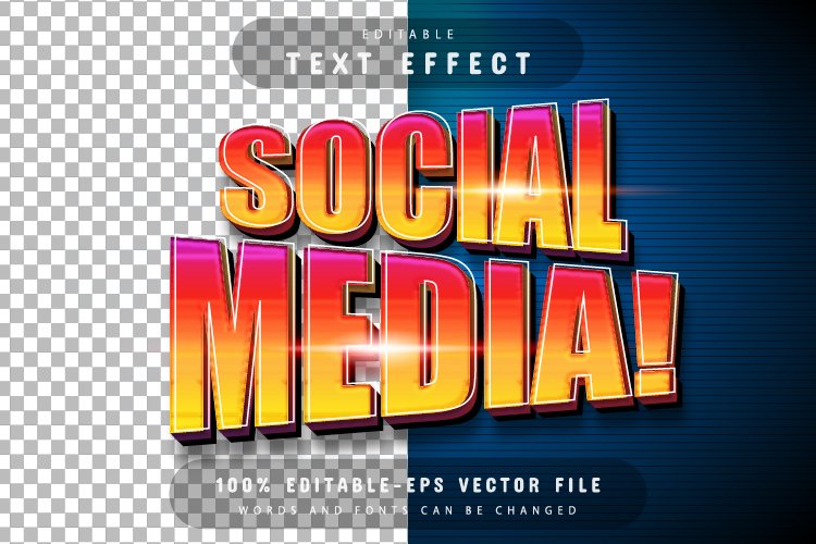Social media text effect editable