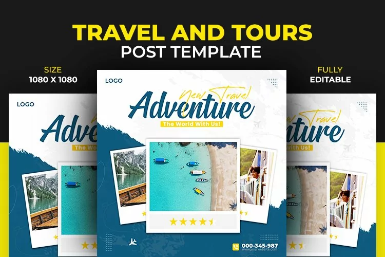 Travel Dream Adventure Tours Instagram Post Design Template