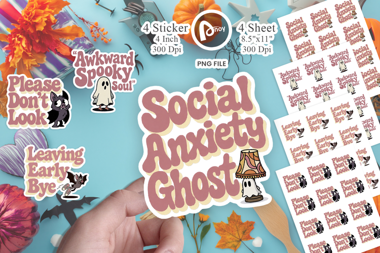 Socially Awkward Ghost Sticker