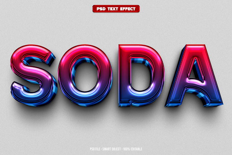 Soda 3D editable text effect