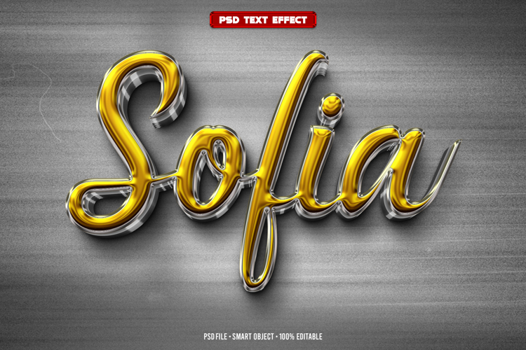 Sofia 3D editable text effect