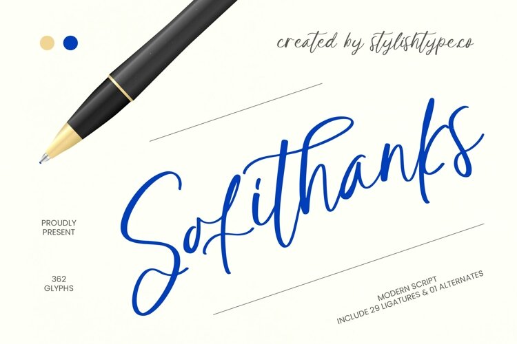 Sofithanks - Modern Script Font example image 1