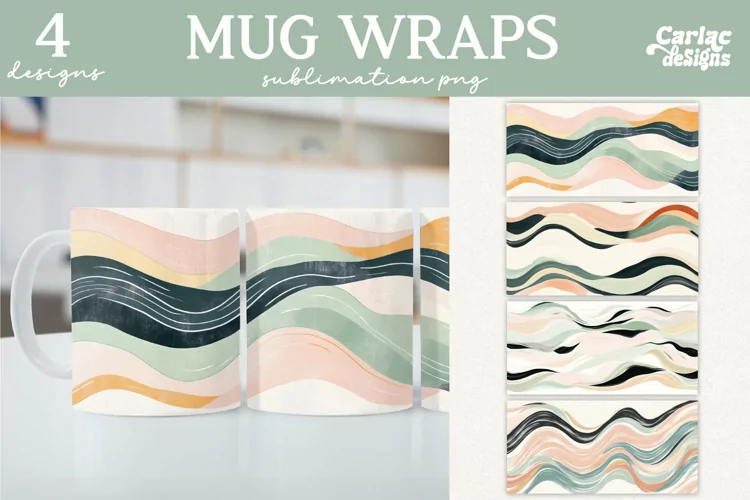 Soft Colors Mug Sublimation, Mug Sublimation Designs