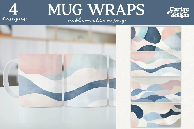 Soft Colors Mug Sublimation, Mug Sublimation Designs