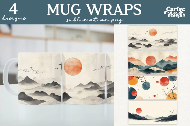 Soft Colors Mug Sublimation, Mug Sublimation Designs