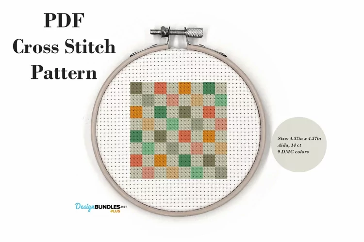 Soft Colors Quilt Cross Stitch Pattern PDF File