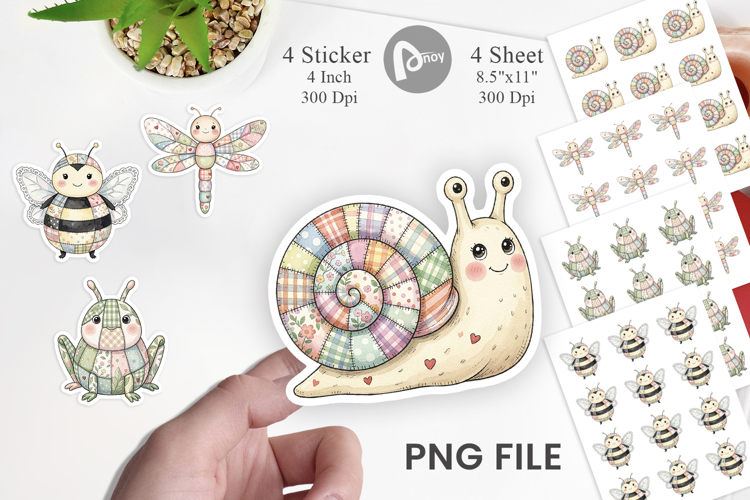 Soft Garden Patchwork Sticker