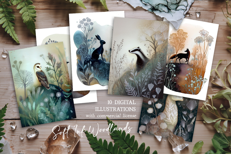 Soft Ink Woodlands Postcard Set