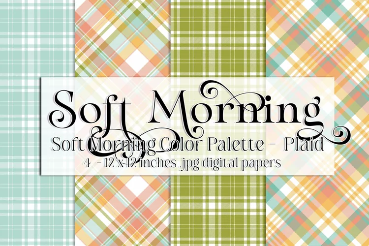 Soft Morning Color Palette, Pastels, Soft Shades, Plaid 3