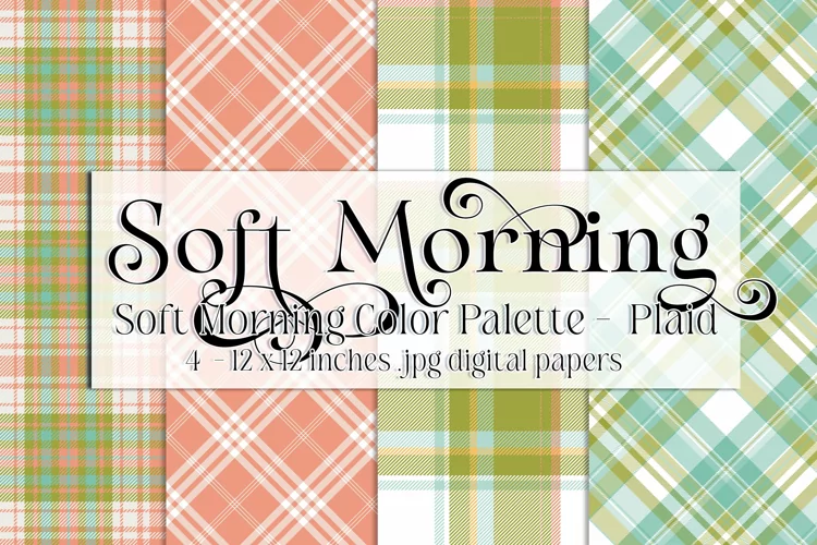 Soft Morning Color Palette, Pastels, Soft Shades, Plaid 4
