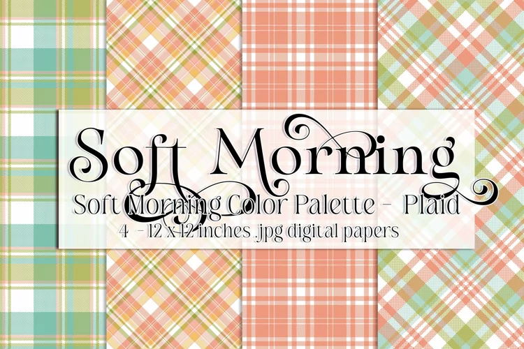 Soft Morning Color Palette, Pastels, Soft Shades, Plaid 2