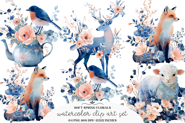 Soft spring florals clipart - Soft spring florals Png