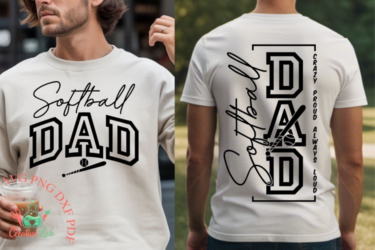 Crazy Proud Always Loud Softball Dad SVG, Softball Dad SVG