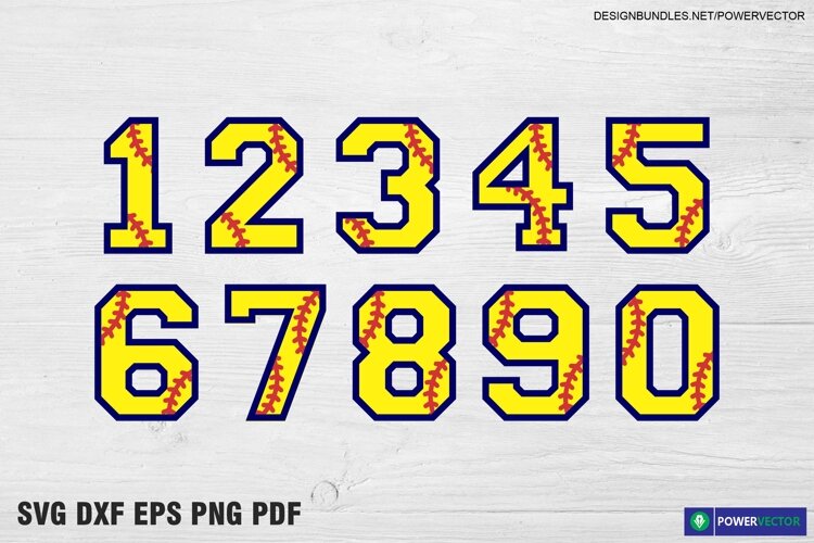 Softball Varsity Jersey Numbers SVG example image 1