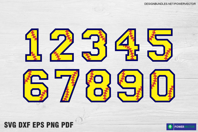Softball Varsity Jersey Numbers SVG