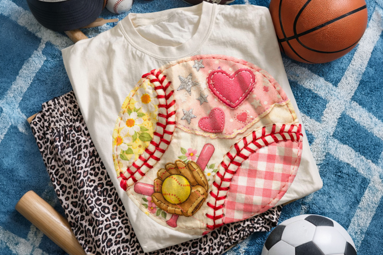 Softball Patchwork PNG, Softball Mama PNG, Softball Clipart