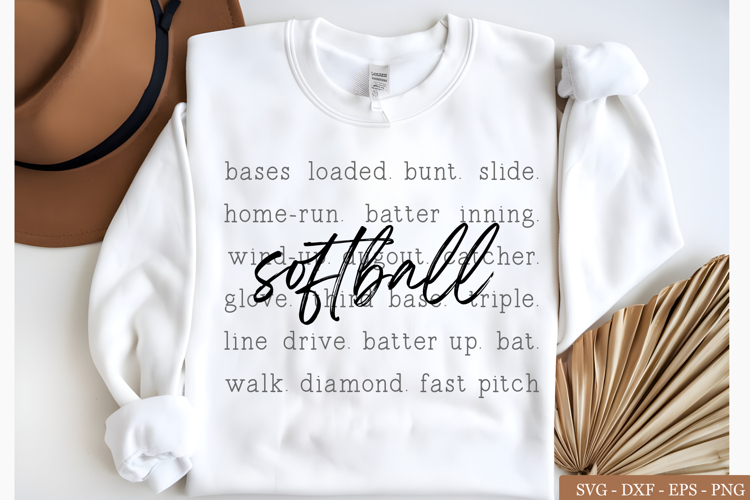 Softball Typography PNG, Softball png, Game Day png file