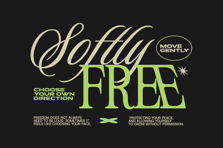Softly Free Typography Lettering Quotes T-shirt Design