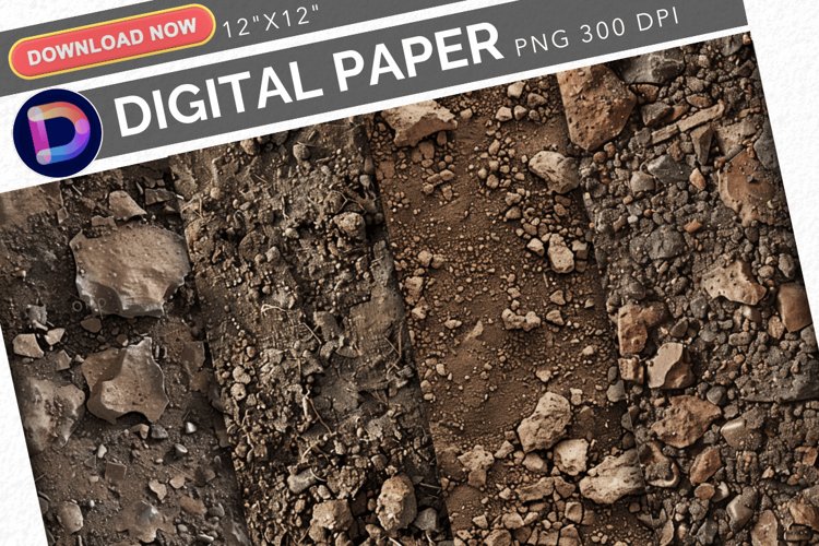 Soil Texture Seamless Digital Paper example image 1