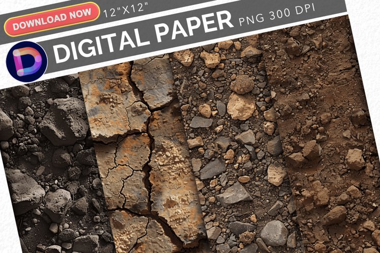 Soil Texture Seamless Digital Paper example image 1