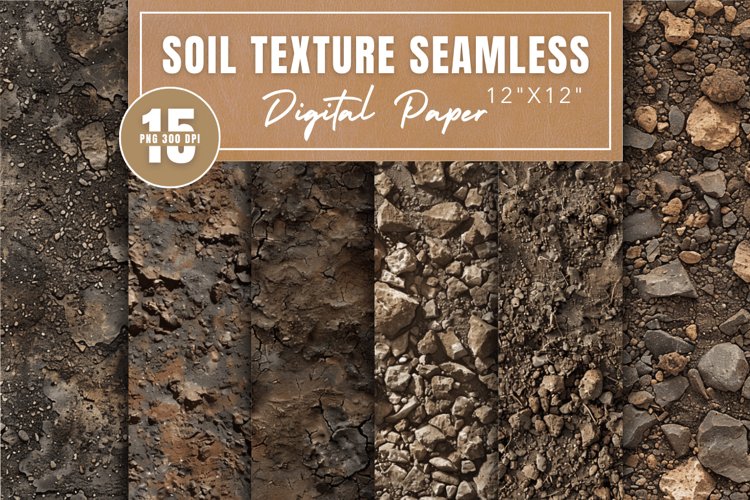 Soil Texture Seamless Digital Paper Bundle