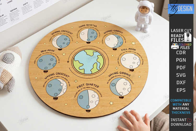 Solar System Laser Cut | Wooden Space | Educational Board example image 1