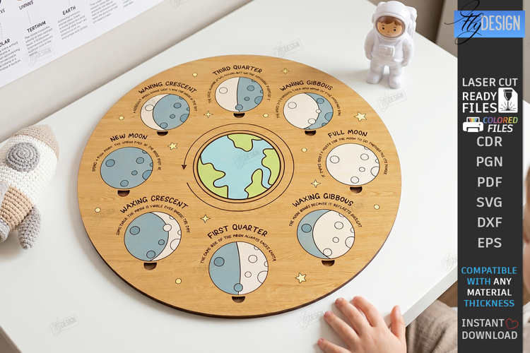 Solar System Laser Cut | Wooden Space | Educational Board