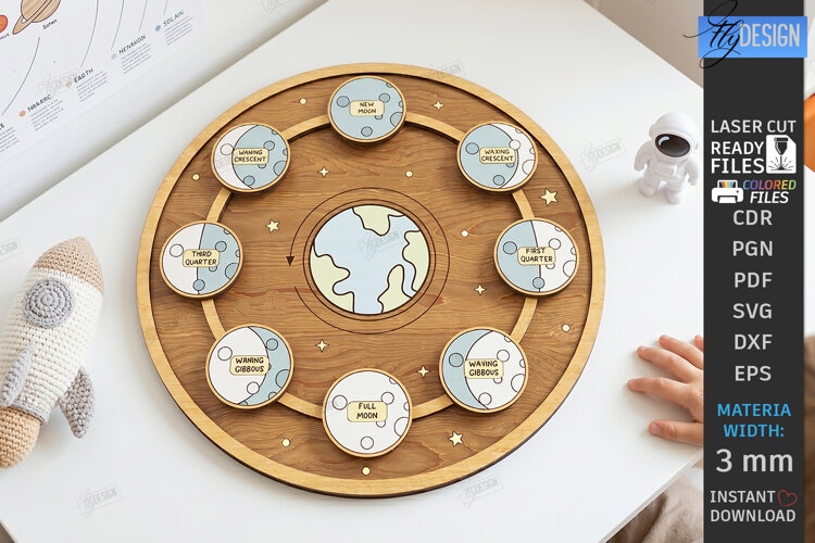 Solar System Laser Cut | Wooden Space | Educational Board example image 1