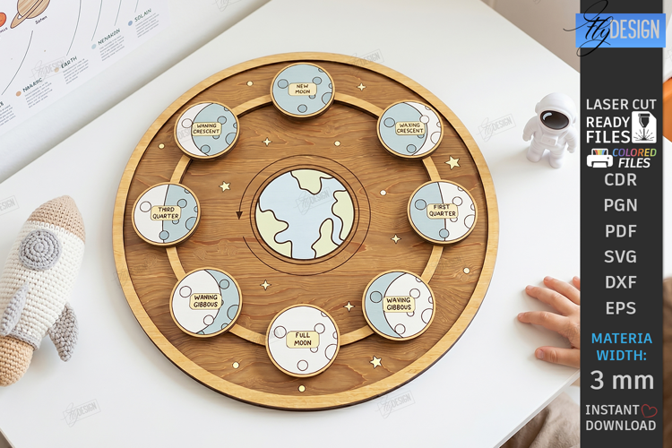 Solar System Laser Cut | Wooden Space | Educational Board
