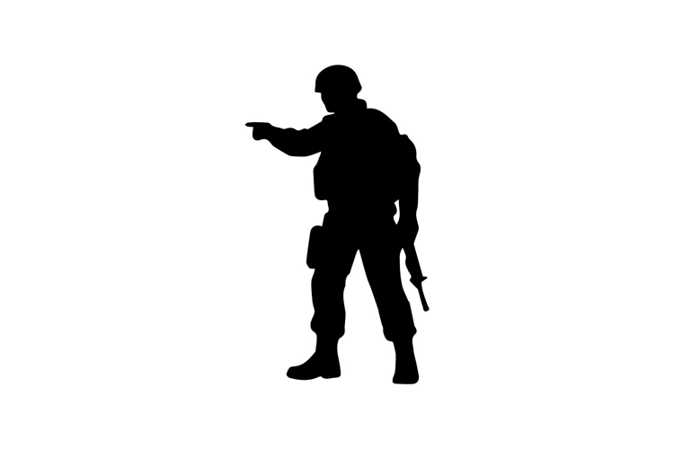 Soldier Giving Command Silhouette Illustration Design