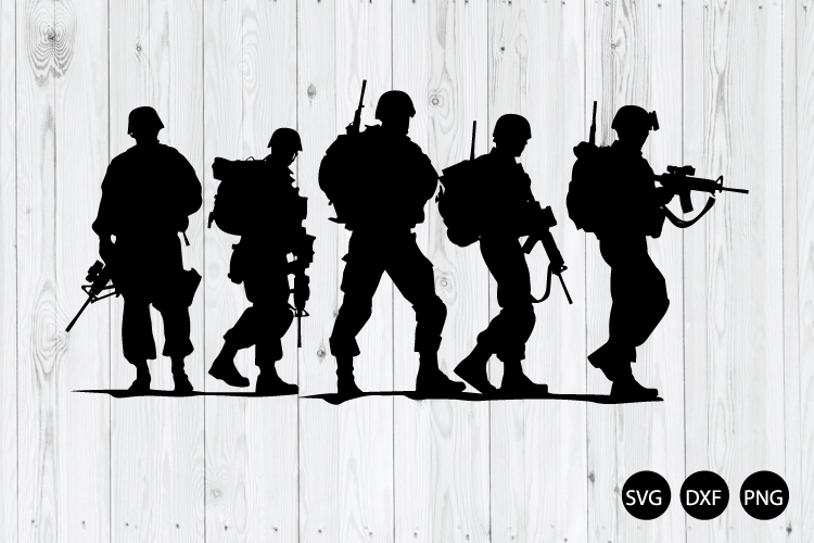 Soldiers SVG, US Soldier Silhouette SVG, American Soldier