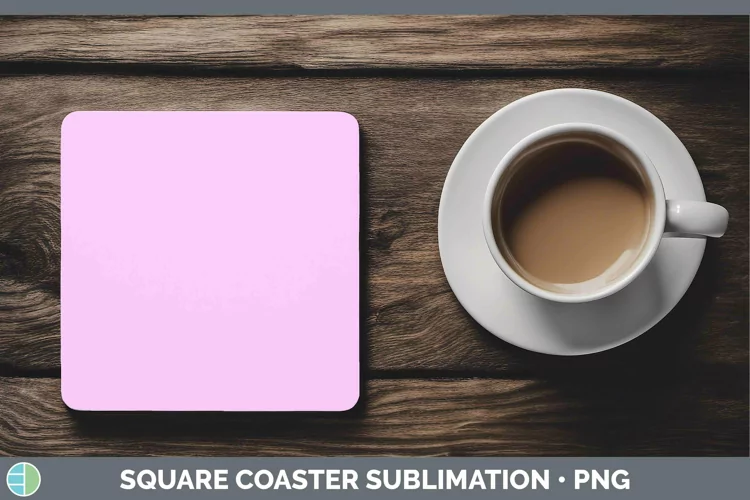 Solid Color - Berry 1 ffcd Square Coaster Sublimation Coaste