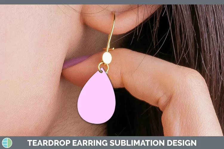 Solid Color - Berry 1 ffcd Teardrop Earrings Sublimation Ear