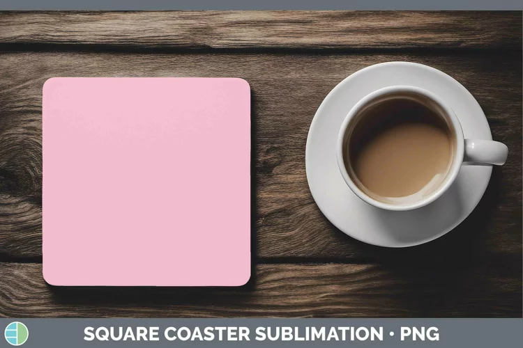 Solid Color - Pink 1 f8b Square Coaster Sublimation Coaster