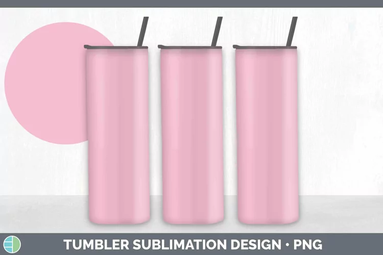 Solid Color - Pink 1 f8b Tumbler Sublimation 20 oz Skinny Tu