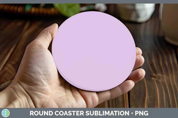 Solid Color - Purple 1 e1b Round Coaster Sublimation Coaster