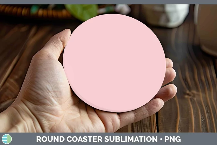 Solid Color - Red 1 ffc Round Coaster Sublimation Coaster De