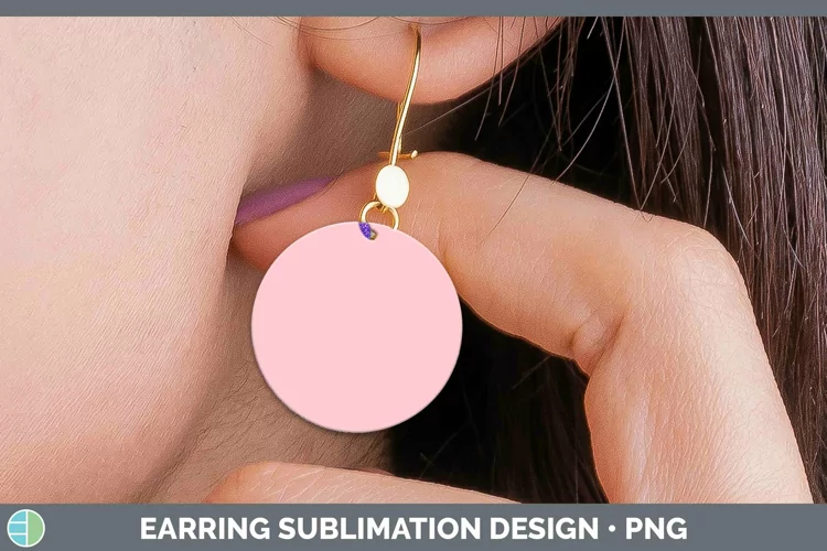 Solid Color - Red 1 ffc Round Earrings Sublimation Earrings