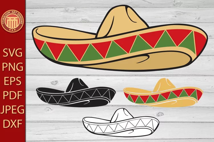 Sombrero - Mexican hat - eps, jpg, dxf, svg, pdf, png files